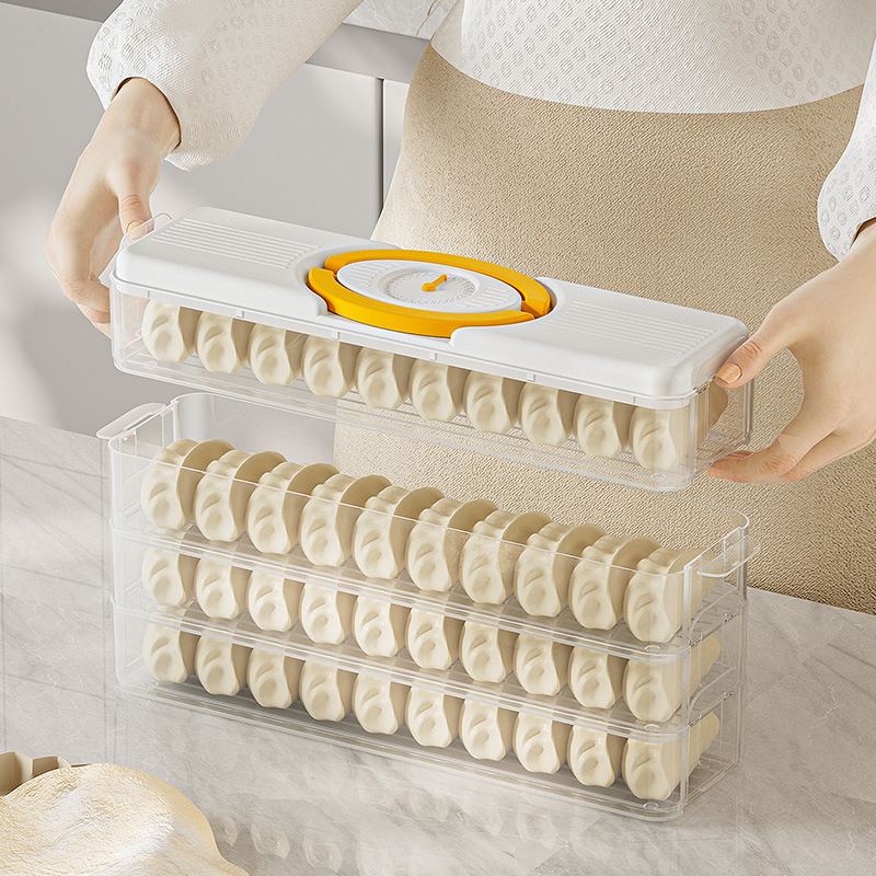 プレミアム細餃子収納ボックス - 効率的な冷蔵庫餃子コンテナ