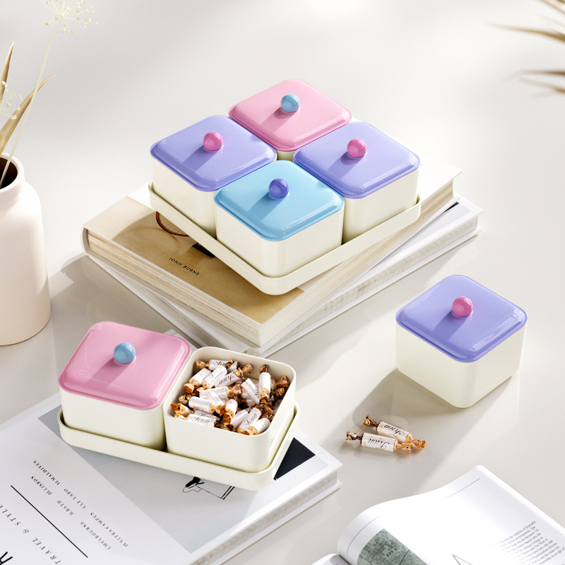 リビングルーム分割フルーツプレート 蓋付き パリロマンチックコーヒーテーブル ドライフルーツボックス